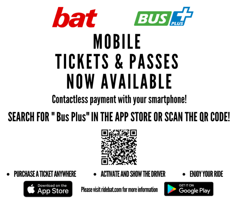 Mobile Tickets and Passes Now Available! BAT